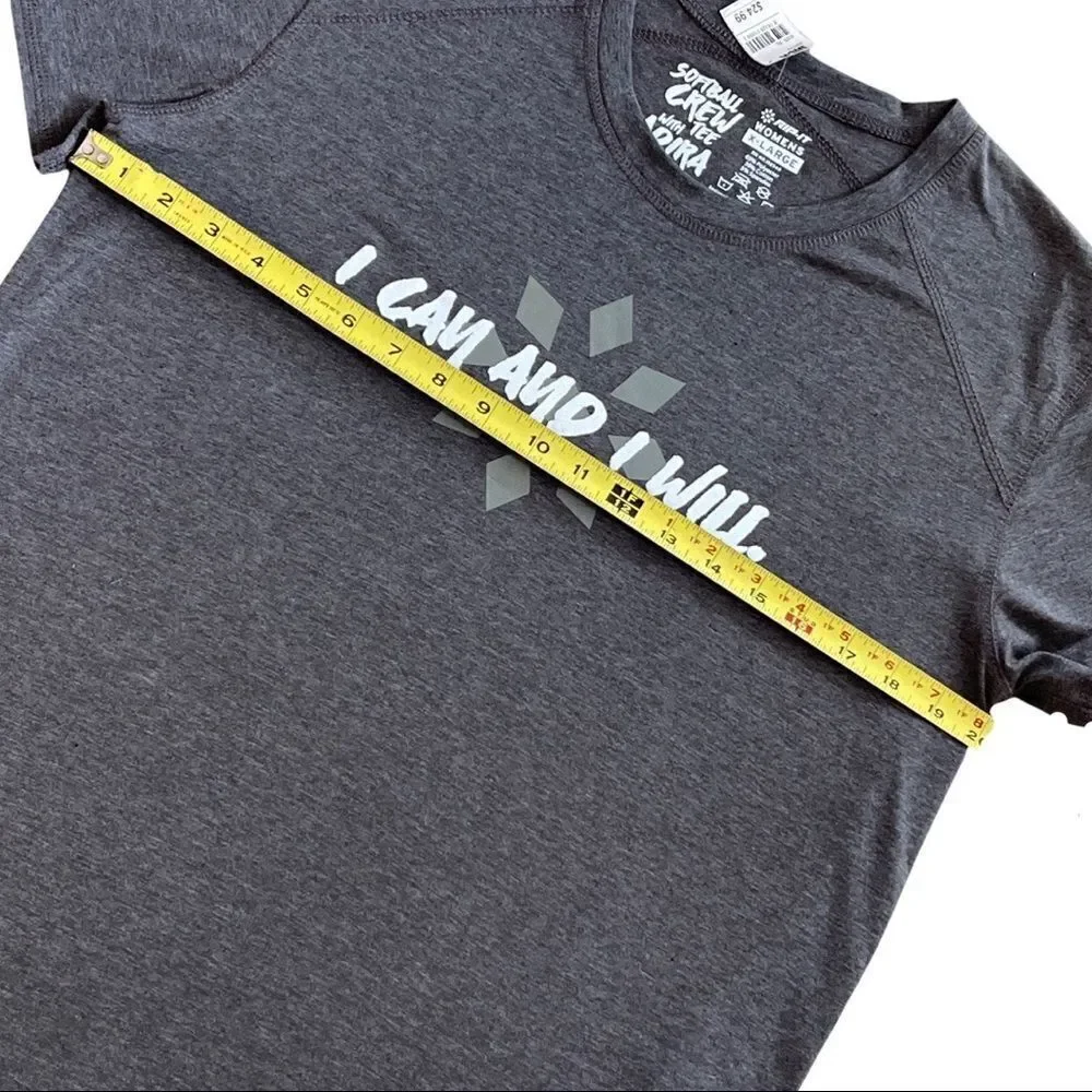 Gray “Rip It” Women's X-Large Softball T-Shirt • NWT